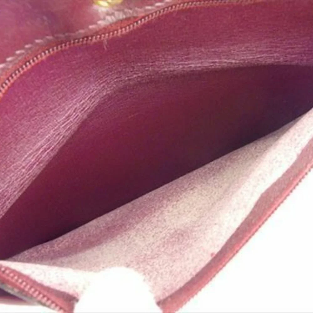Dior Wallet Purse Long Wallet Trotter Red Gold Canvas Leather Woman unisex T8054